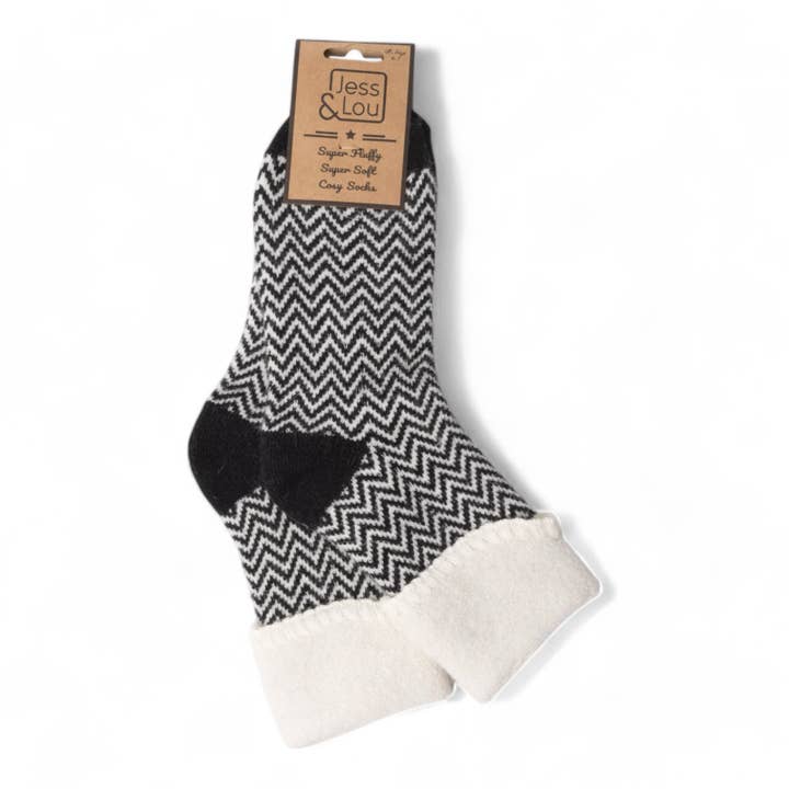 Herringbone Super Cosy Cuff Socks for wholesale by Jess & Lou