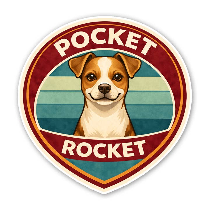 Jack Russell Terrier - Pocket Rocket sticker for wholesale by Sticker Atlas