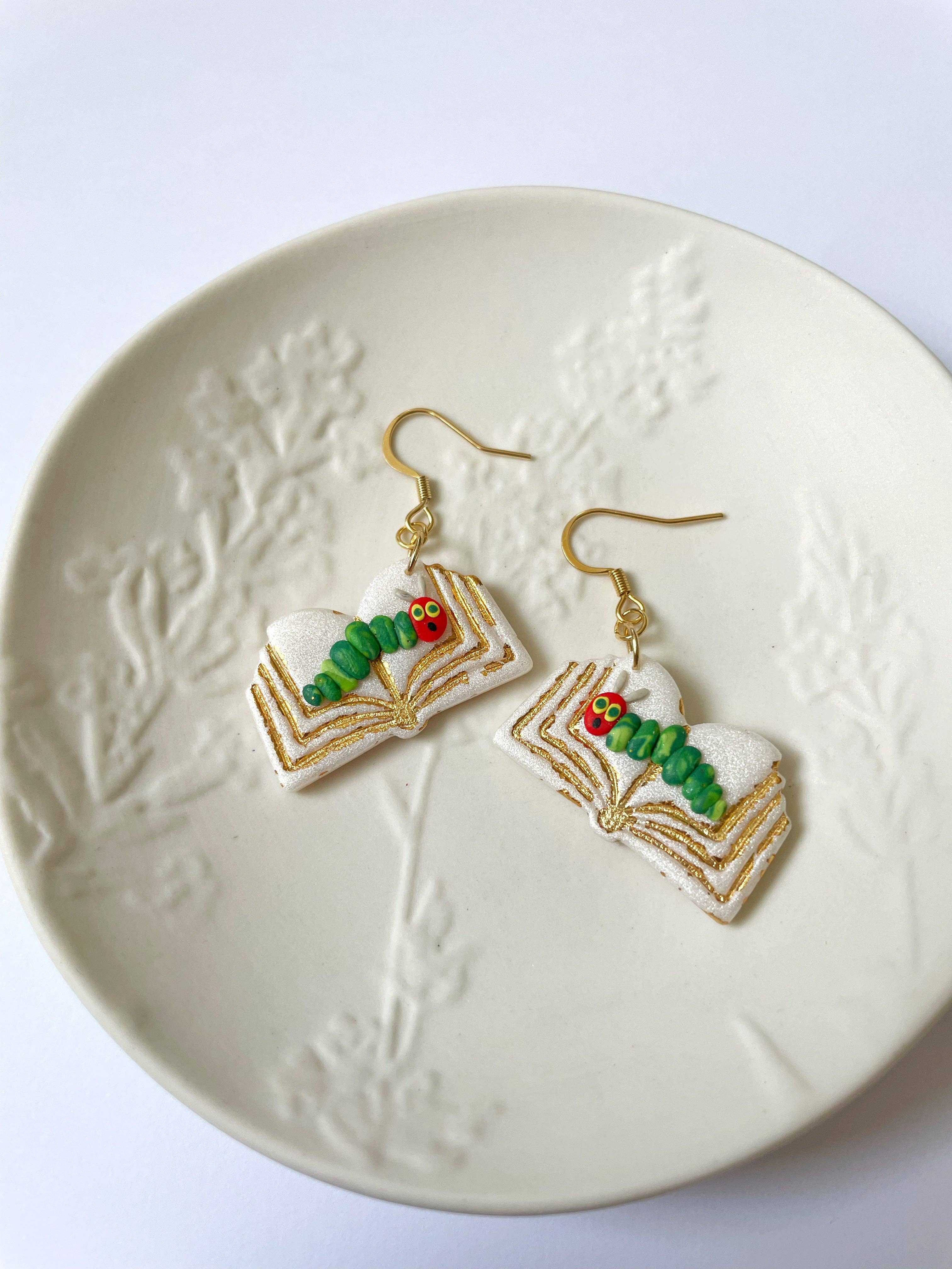 Emily C Designs – wholesale Dangle earrings – The Very Hungry Caterpillar Open Book Earrings0