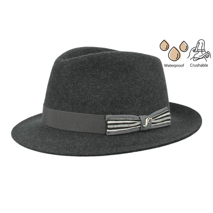 WATERPROOF CRUSHABLE WOOL FELT HAT - FLHH9A for wholesale by FLECHET