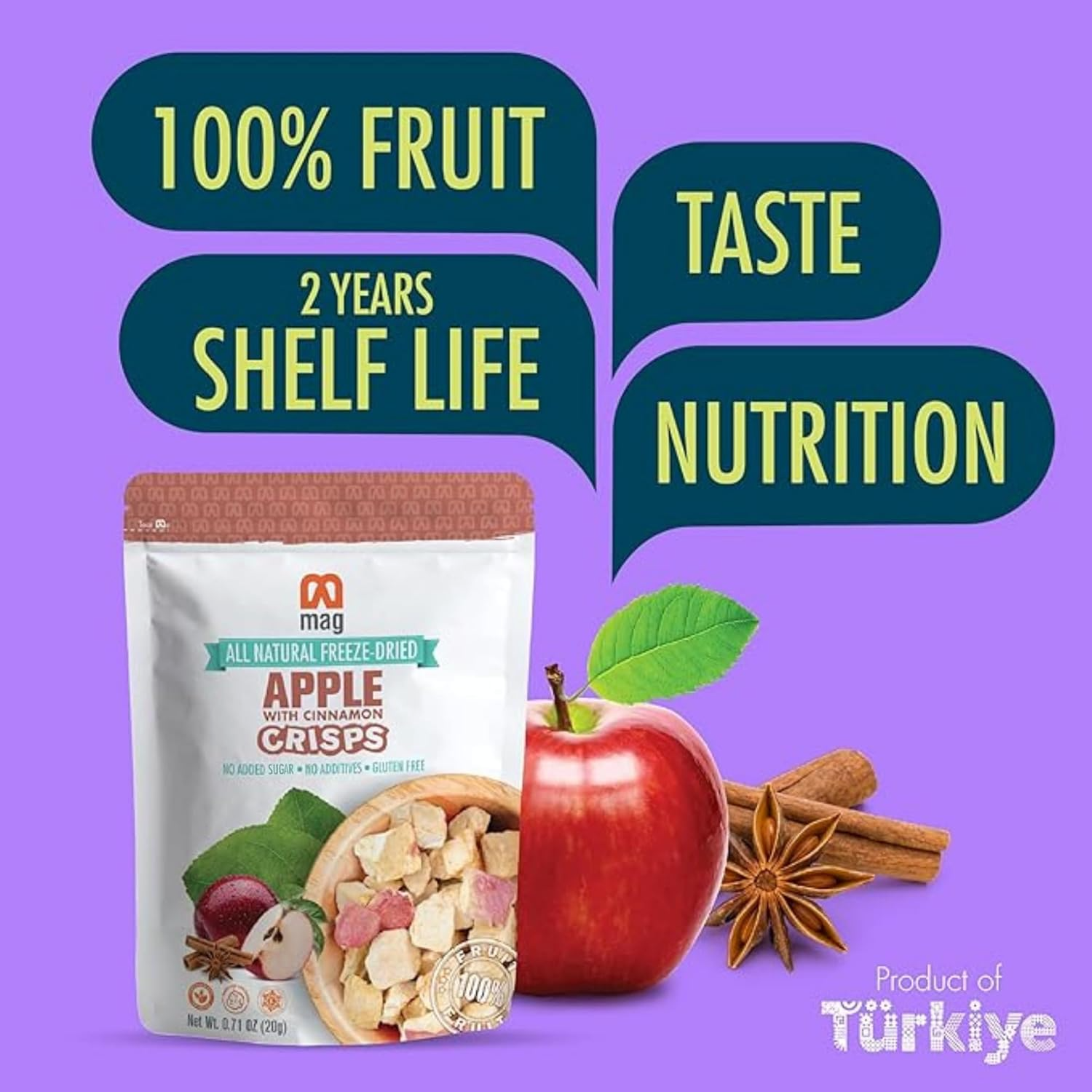 MAG - Wholesale Dried/Dehydrated Fruit - MAG Freeze Dried Fruit Snacks Apple Cinnamon Slices Dried4