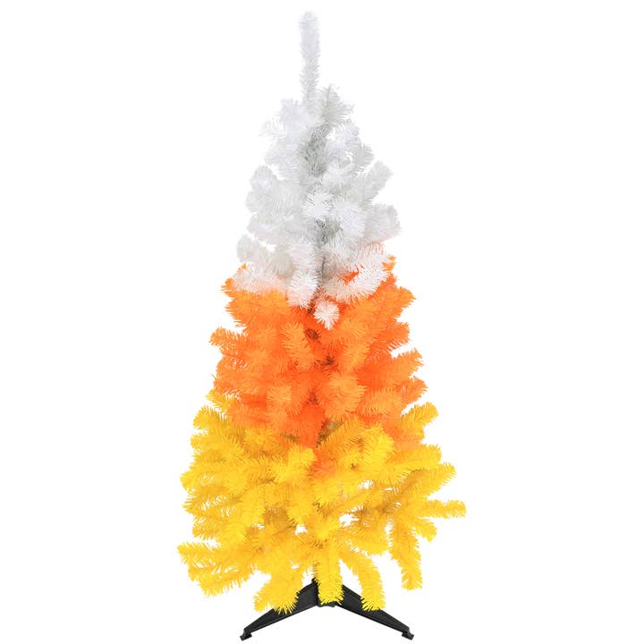 Sapin d'Halloween en bonbon blanc, orange et jaune (4 pieds) pour la vente par Tree Buddees