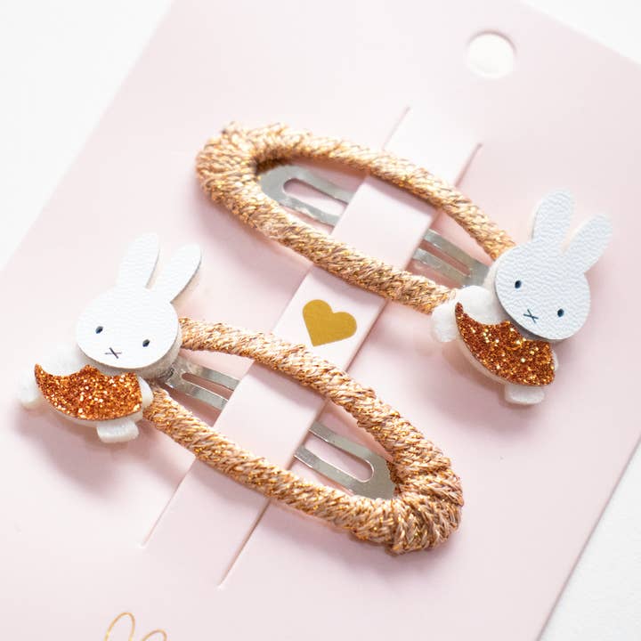 Yuko B - Wholesale Hair Clip - Kids - Miffy Bronze Barrettes Duo - Miffy x Yuko B Collection.2