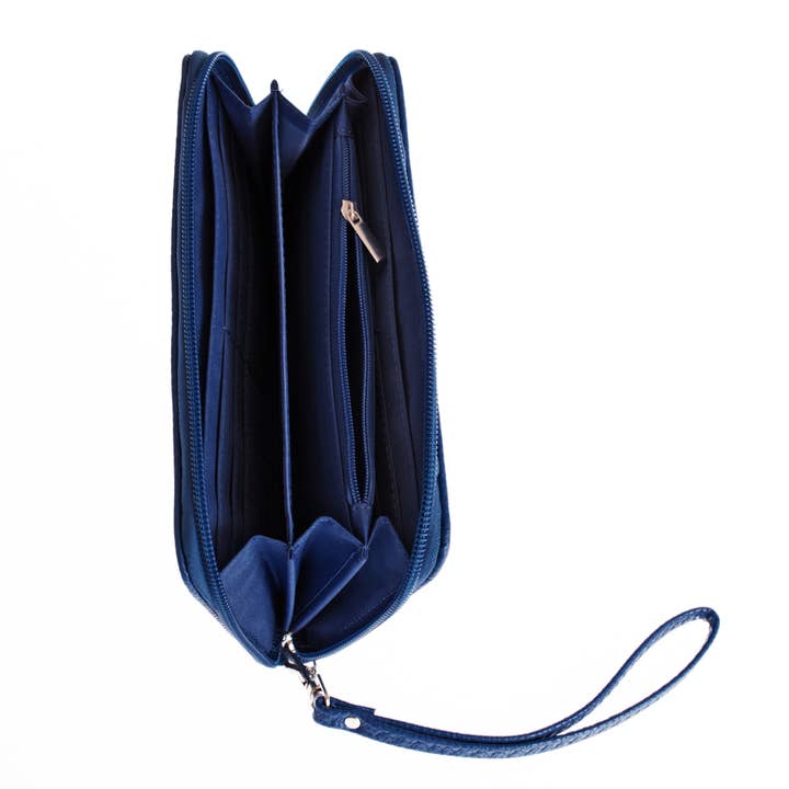 Navy NHL Seattle Kraken Pebble Organizer Zip Wallet for wholesale on Faire1