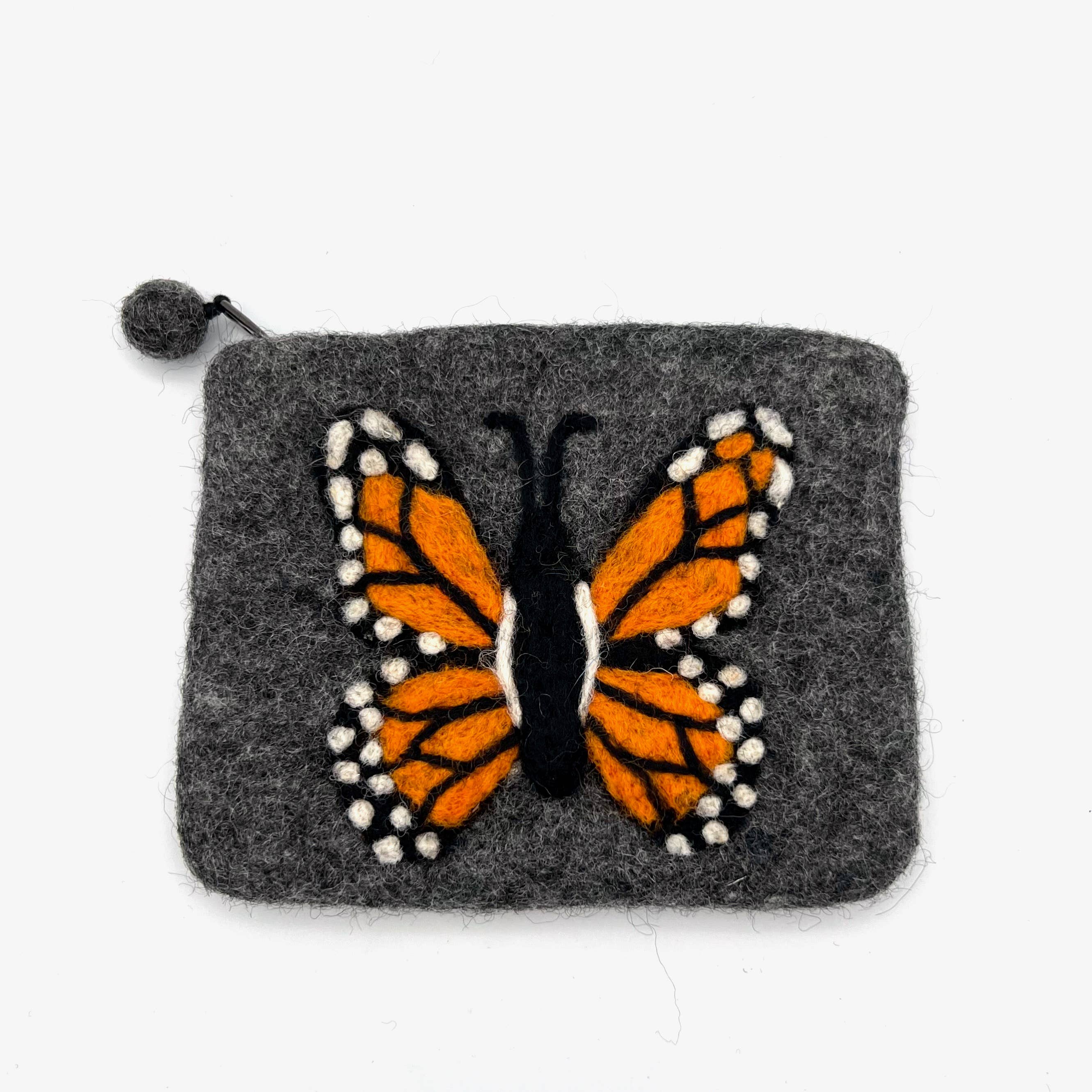 Women of the Cloud Forest - Wholesale Coin Purse - Women's - Monarch Butterfly Felt Coin Purse3