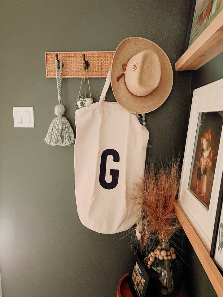 Cotton Canvas Laundry Bag With Shoulder Strap - Alphabet for wholesale by Modern Burlap