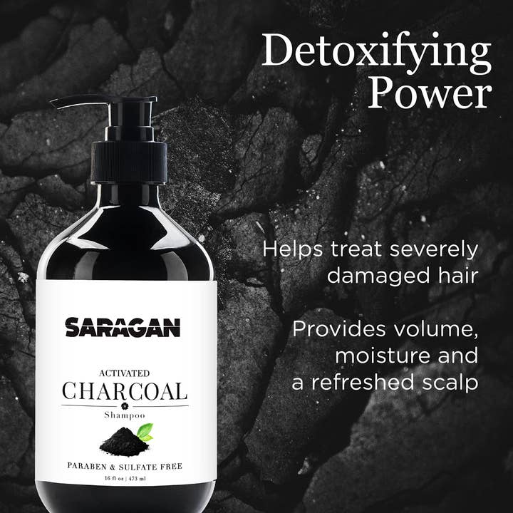Saragan - Wholesale Hair Shampoo - Saragan Activated Charcoal Detox Shampoo Hair Care (16 oz)