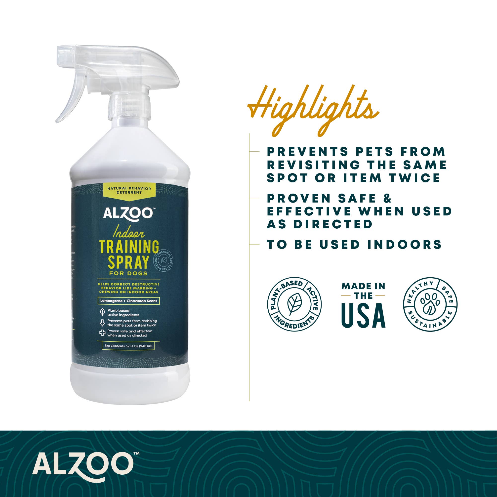 ALZOO - Wholesale Pet Spray - Dog - ALZOO Plant-Based Indoor Training Spray for Dogs, 32oz3