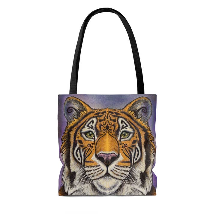 Tiger AOP Tote Bag for wholesale by Art By: Julianna McPherson