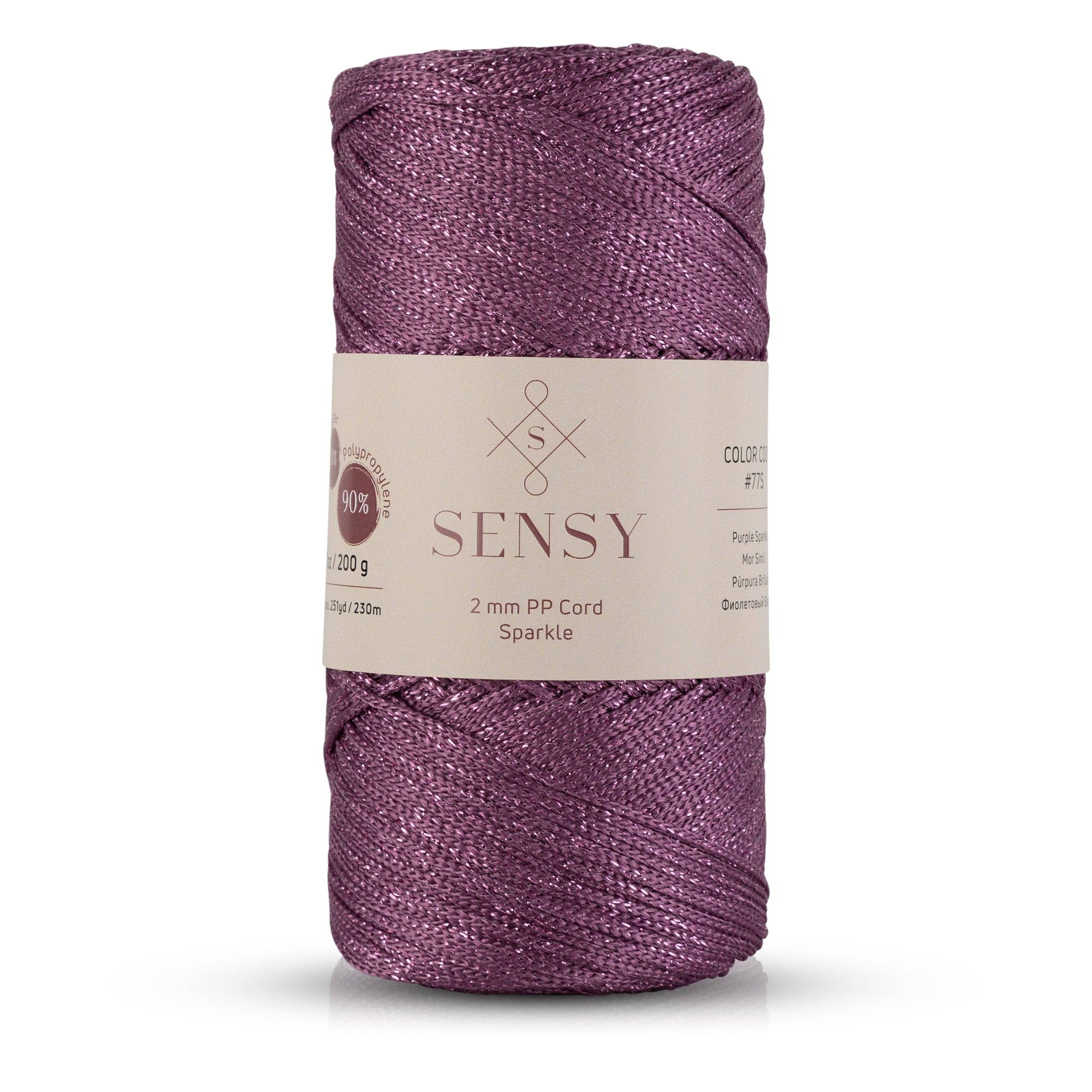 Sensy - Wholesale Yarn - Sensy Premium 2mm Sparkle - 251 yards 90% Polypropylene / 10% Polyester Macrame Cord14