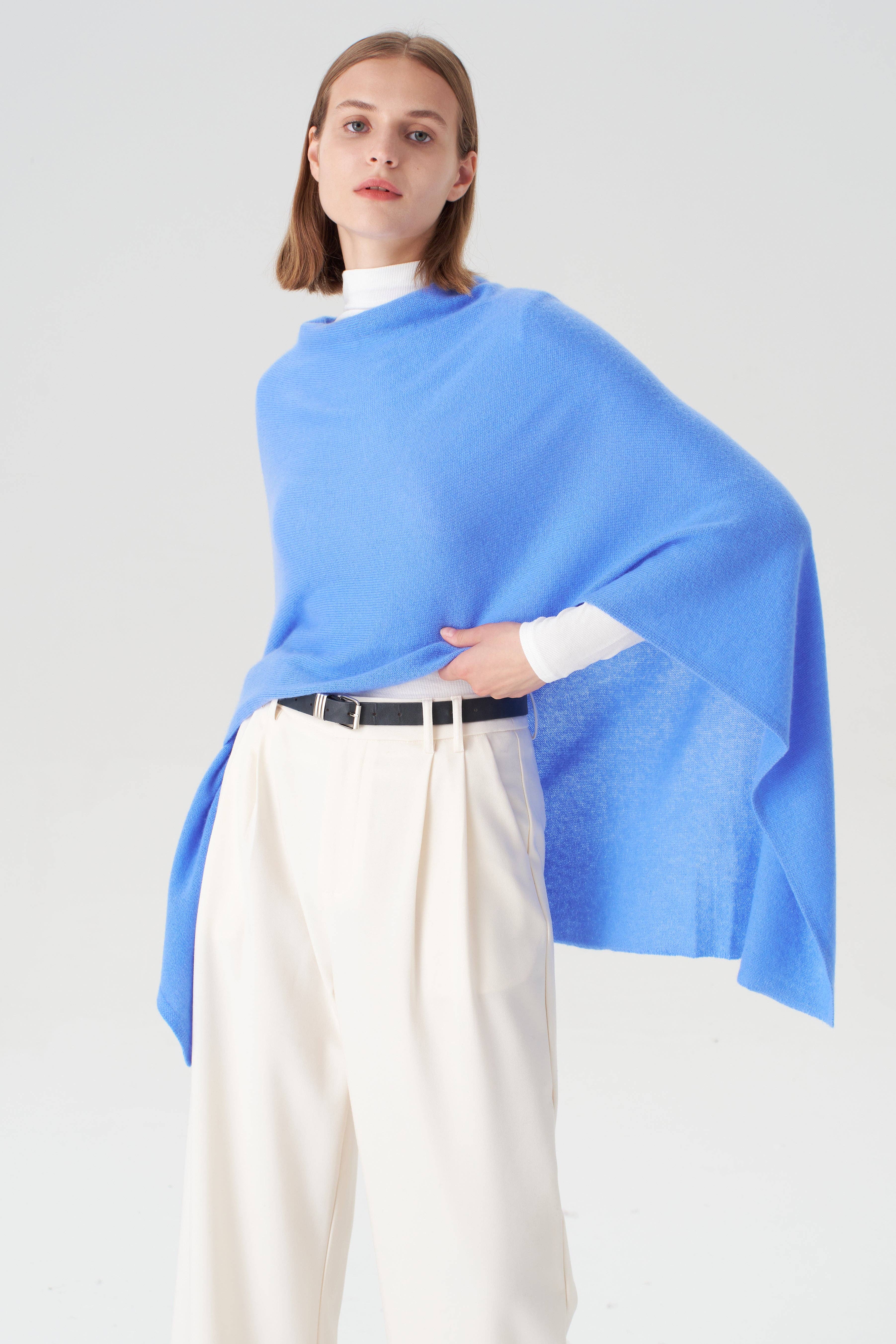 Cashmere Topper - Azure Blue for wholesale on Faire