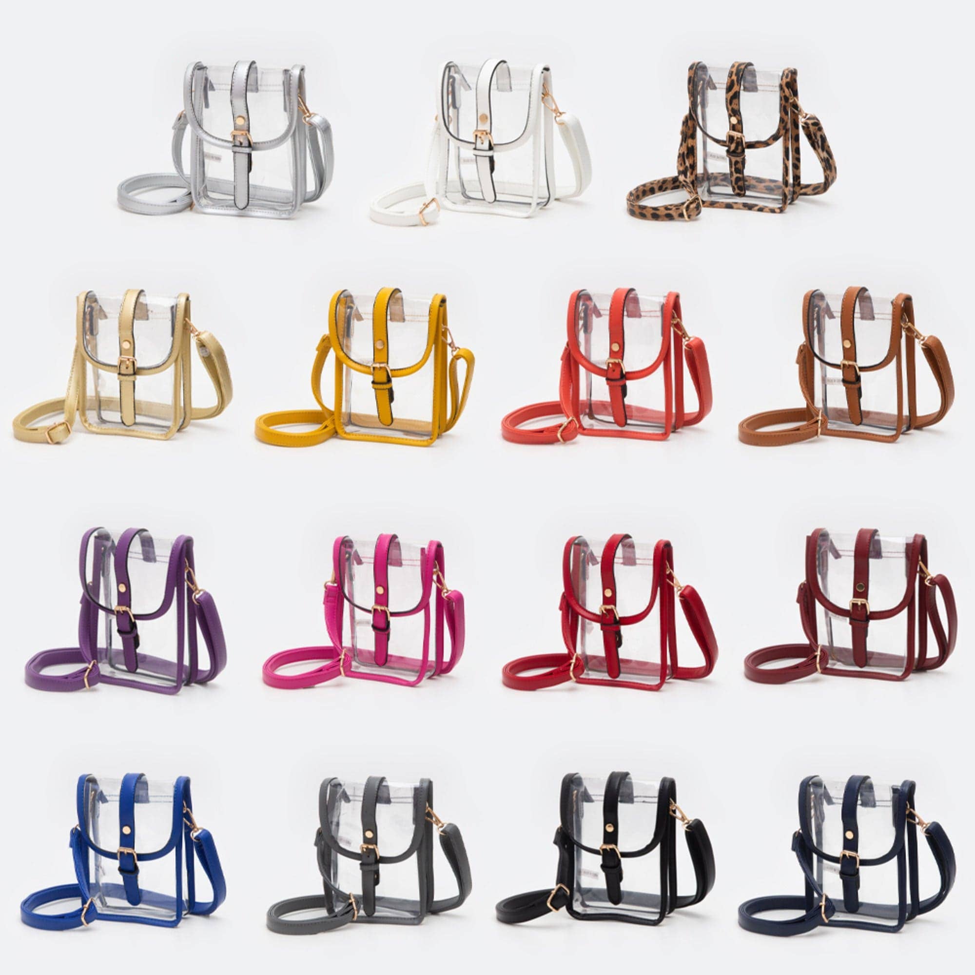 MiMi Wholesale - Wholesale Crossbody Bag - Women's - TG10608 Game Day Clear Buckle Strap Mini Crossbody Bag24