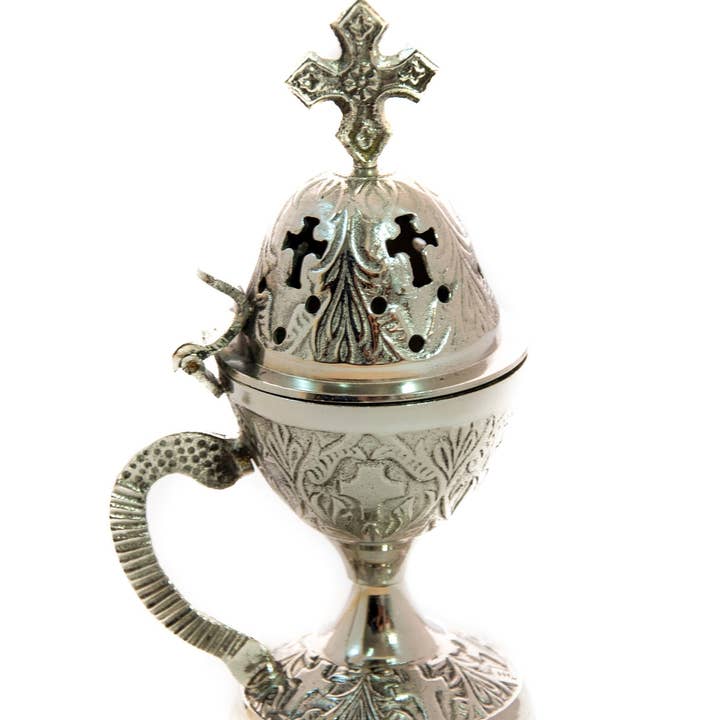 TheHolyArt - Wholesale Incense Holder - Christian Brass Resin Incense Burner, Greek Orthodox Thurible Incense holder, Metal Byzantine Home Censer Perfume burner, religious decor7