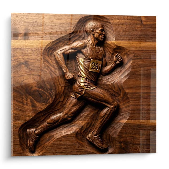 Runner Sprint Wood Table - The Art of Speed - Athletics Edition for wholesale by Walensky