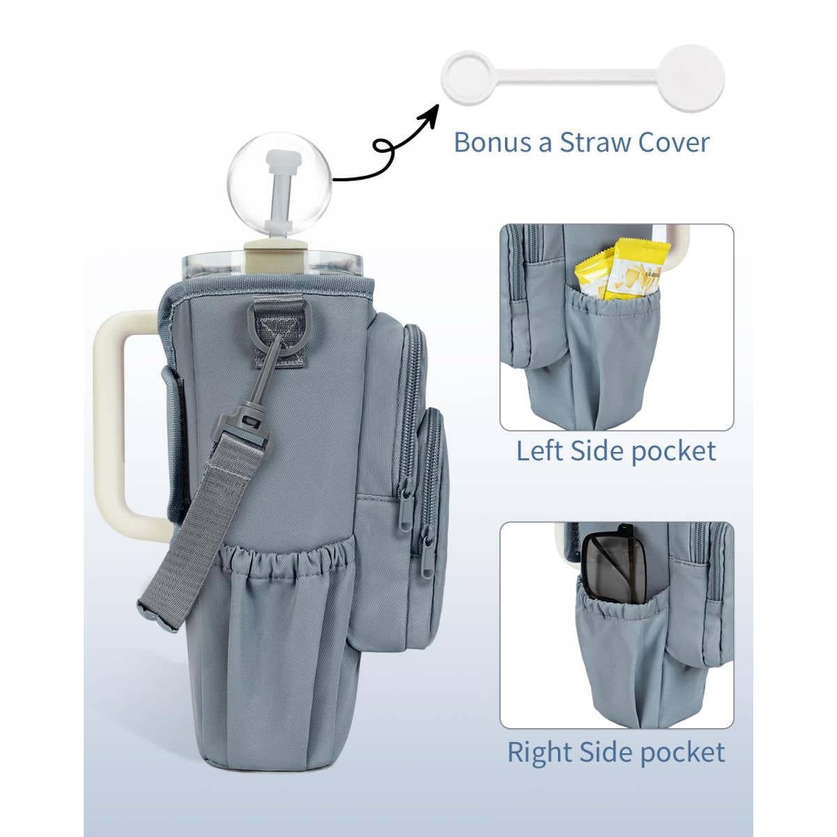 wandf - Wholesale Crossbody Bag - Unisex - Water Bottle Holder Pouch with Phone Pocket Cup Sling Bag8