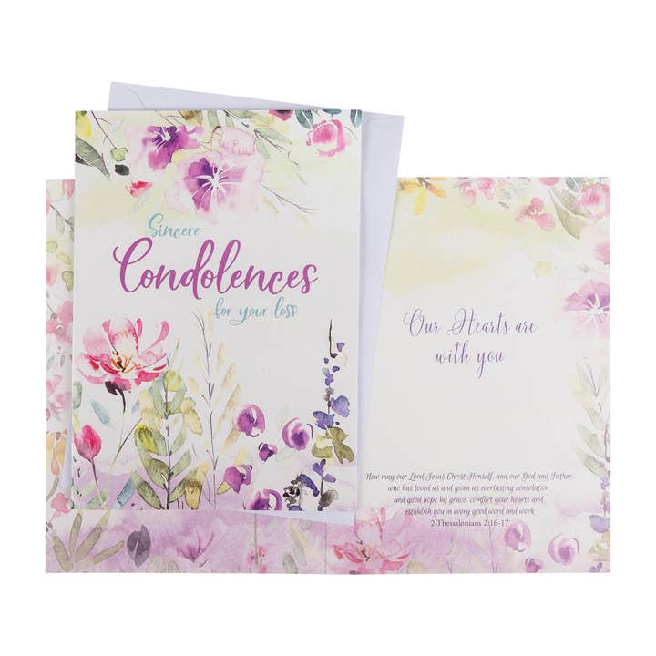 Divinity Boutique - Wholesale Sympathy Card - Single Cards: Condolences Thessalonians 2:16-17 (Set of 6)1