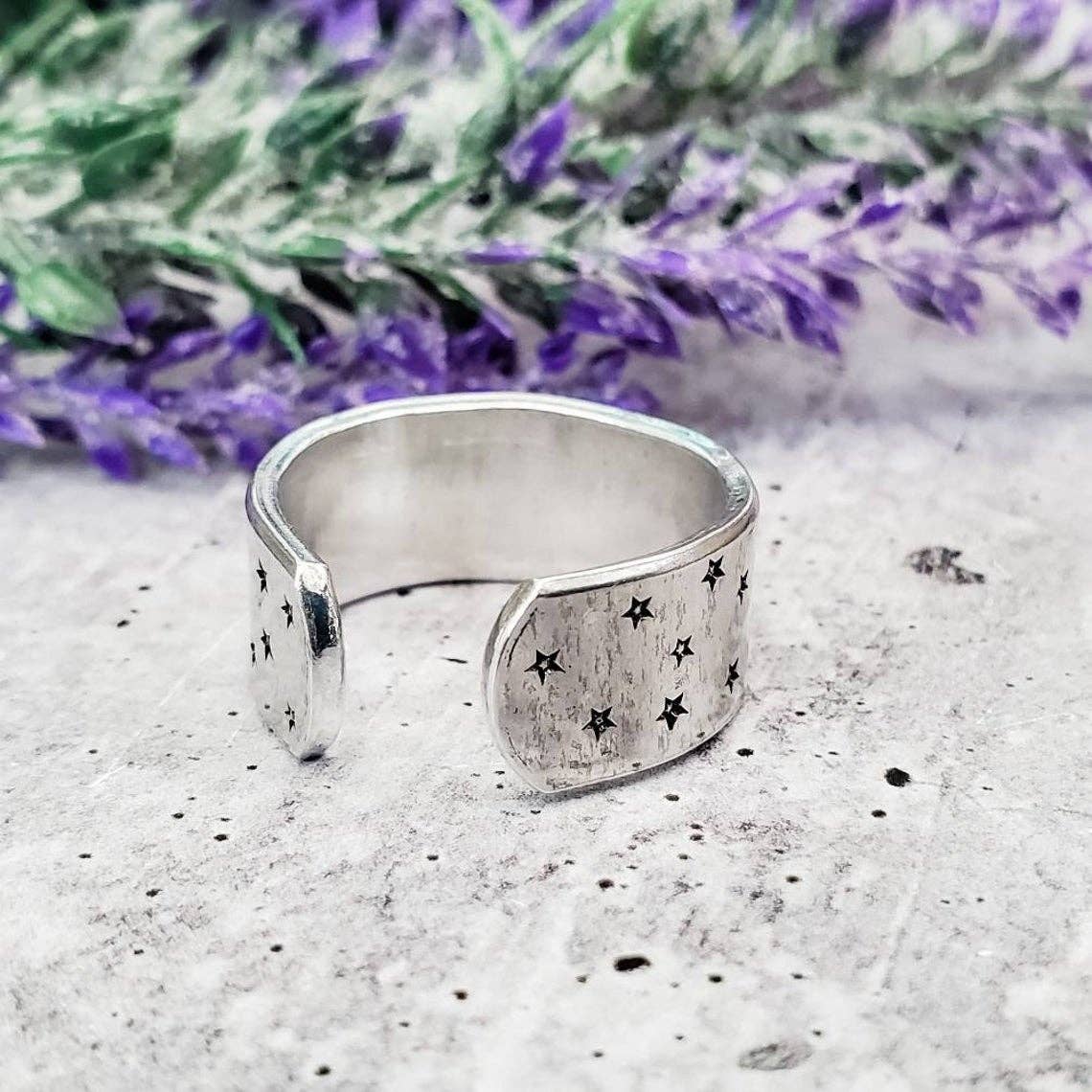 Salt and Sparkle - Wholesale Band/Stacked Ring - Moon Phases Celestial Silver Ring4
