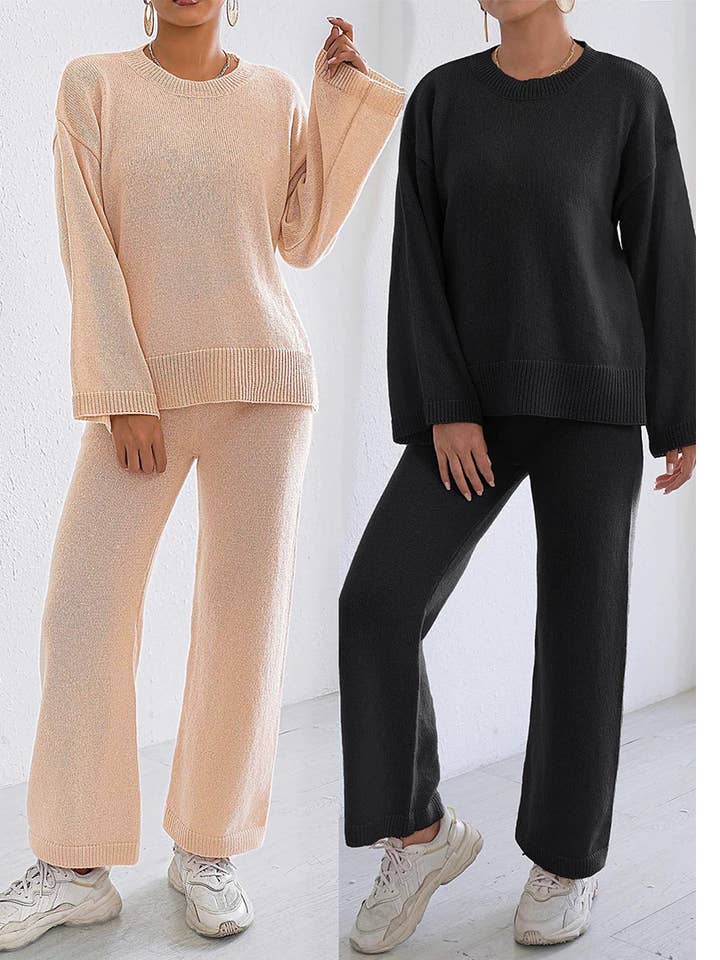 Solid tröja och vida byxor tvådelat set OYM227 för wholesale av UNISHE