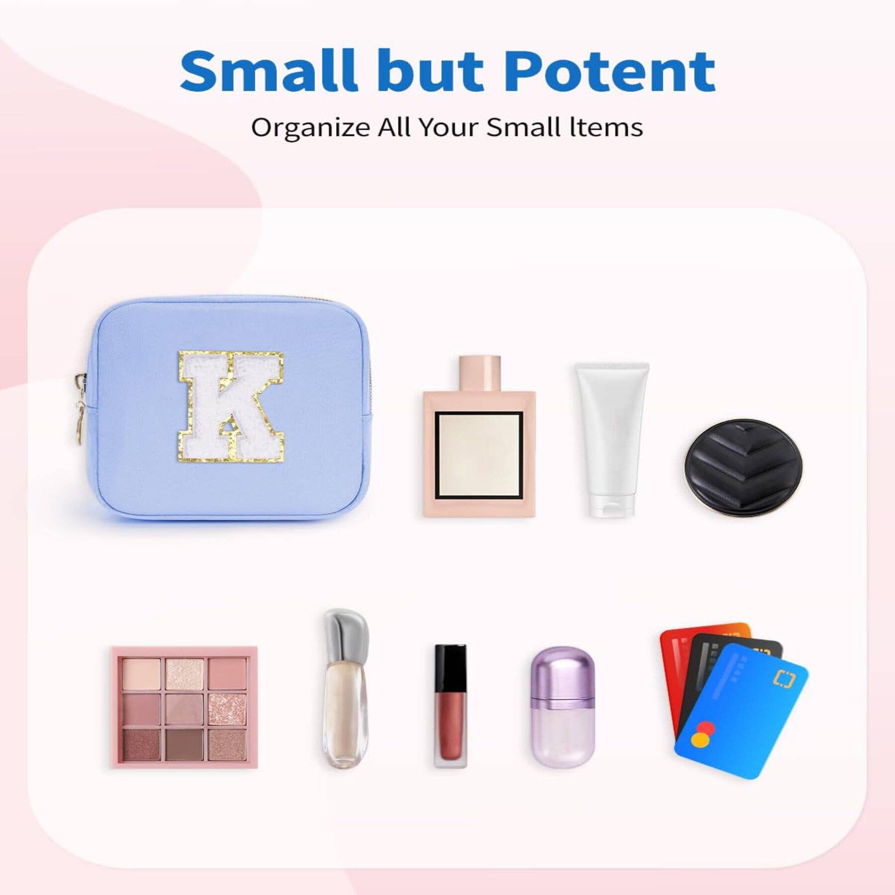 wandf – Großhandel Schmink-/Kosmetiktasche – Personalisierte Monogramm-Tasche Mini Initialen Schminktasche78