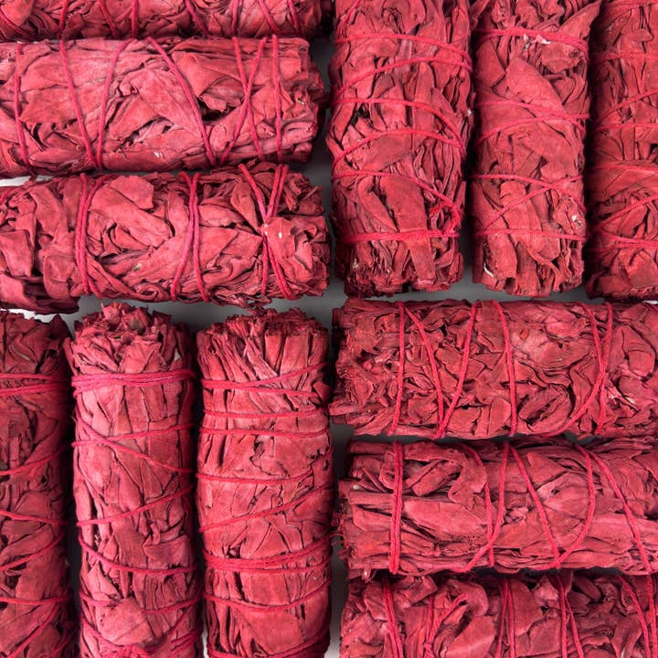 Lot de bâtonnets à maculer White Sage Dragon Blood Red, 4 po pour la vente par GREENROOTS USA LLC