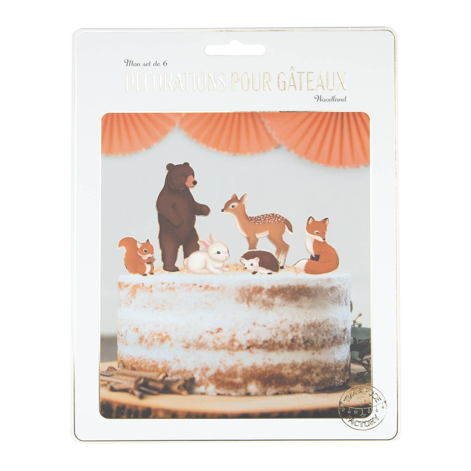 Tim&Puce Factory – Engroshandel Kagepyntningssæt – SKOVKAGE TOPPER SÆT MED 61