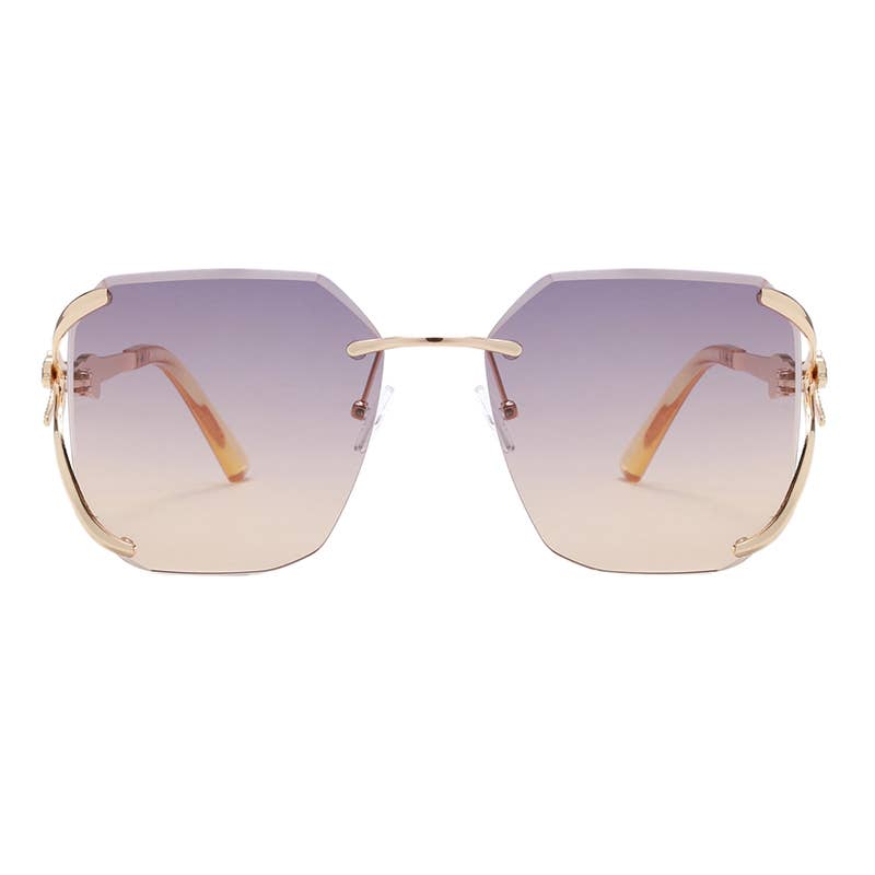 Prime Opticals - Vente Lunettes de soleil – femme - J3203, Grand Design Tendance à Verres Dégradés Bras Panther1