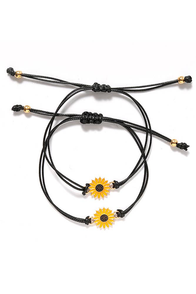 Yellow Sun Flower Braided Bracelets YWYP006 for wholesale on Faire1