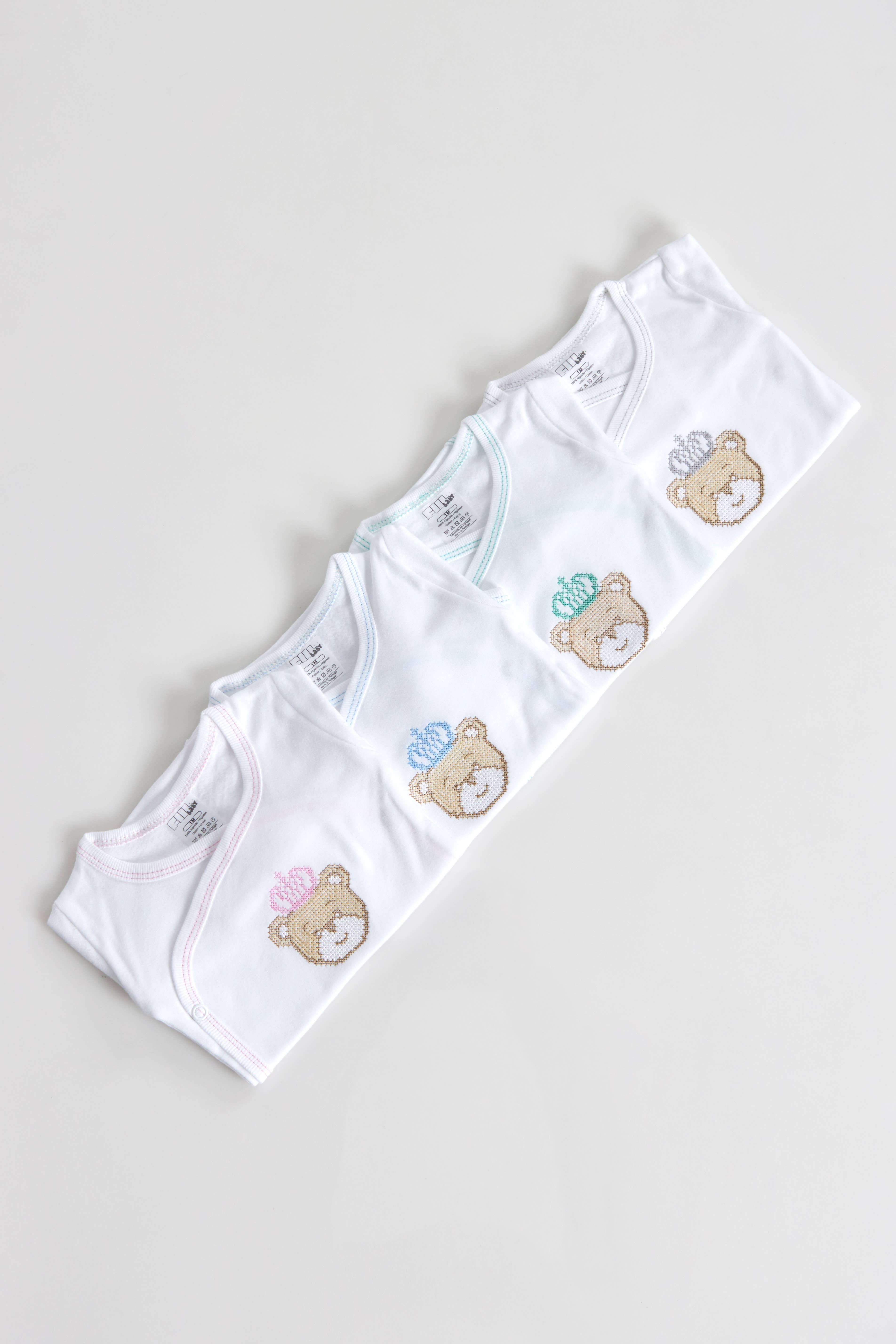 Amorim Gerações, LDA - Wholesale Clothing Set - Baby - Cross Stitch Open Side Bodysuit with Tights Bear King 0530s0