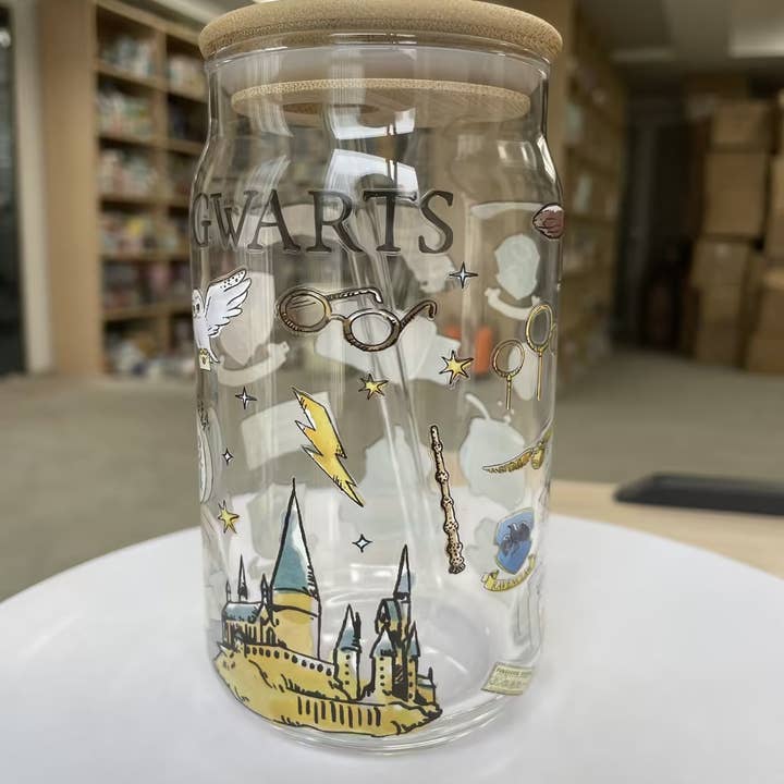 Silver Buffalo - Wholesale Drinking Glass/Cup - Harry Potter Hogwarts Destination 16oz Glass Tumbler6