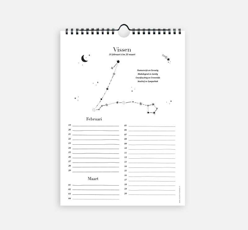 Studio Hoeked - Wholesale Calendar - Birthday Calendar - Zodiac Signs4