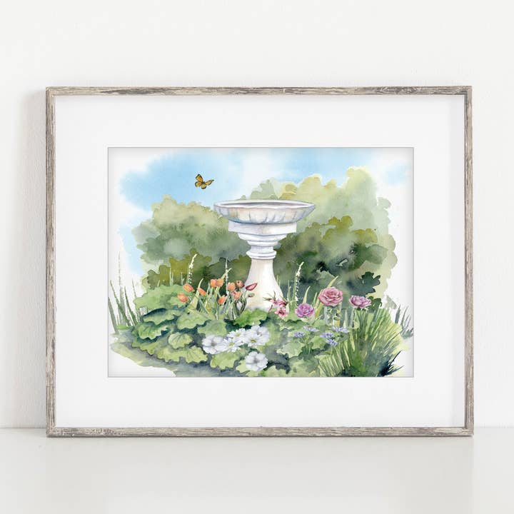 Landschaftsgarten Wandkunst | Aquarell Kunstdruck für den Großhandel von The Lighthouse Sketchbook