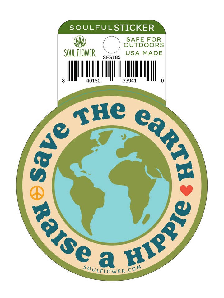 Höj en Hippie Klistermärke - Retro Klistermärken för wholesale av Soul Flower