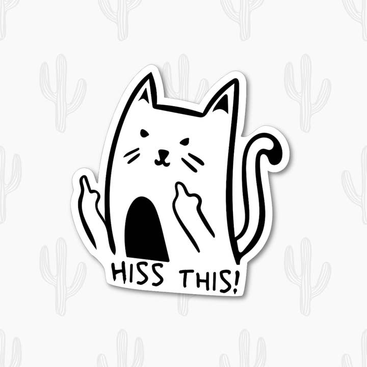 Saguaro Sunset Studio - Wholesale Sticker - Hiss This Angry Cat Sticker