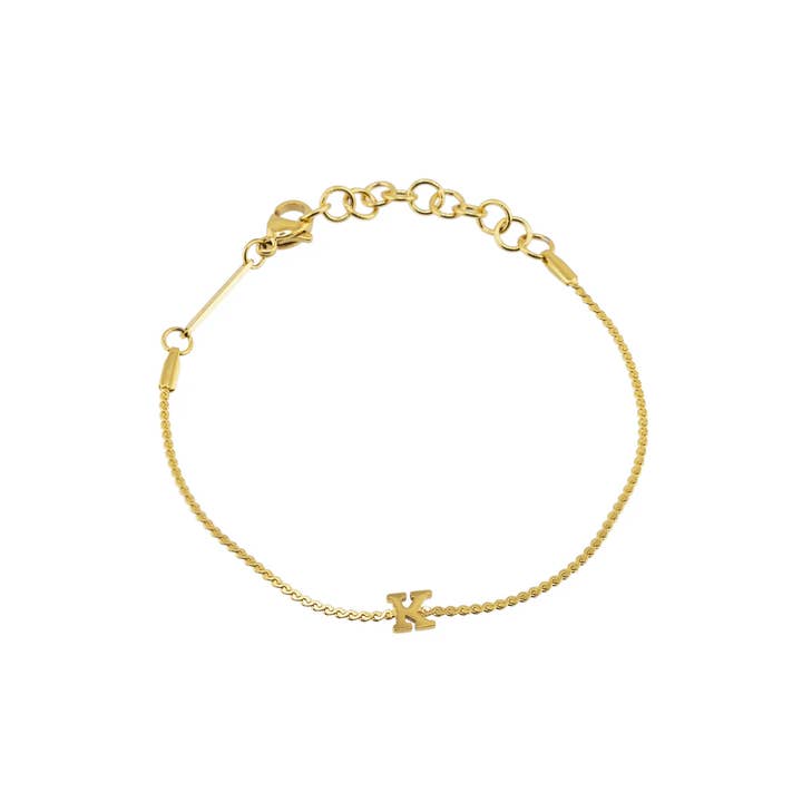 Brenda Grands Jewelry - Wholesale Charm/Dangle Bracelet - Waterproof Dainty Gold Initial Bracelet10