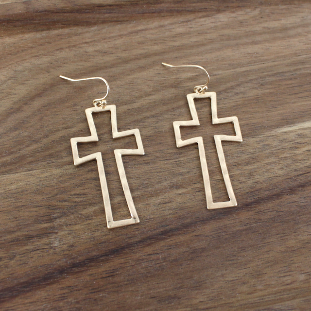 Pretty Persuasions - Wholesale Dangle Earrings - E23206 Cross Earrings0