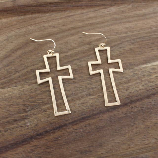 Pretty Persuasions - Wholesale Dangle Earrings - E23206 Cross Earrings