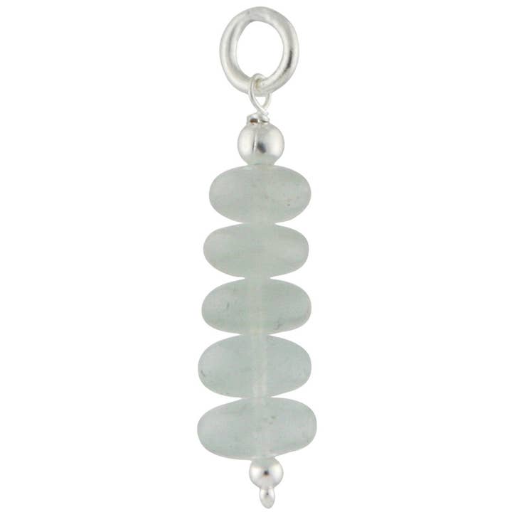 Culture Spot - Wholesale Individual Charm/Pendant - Aquamarine Stone Zen Cairn Pendant