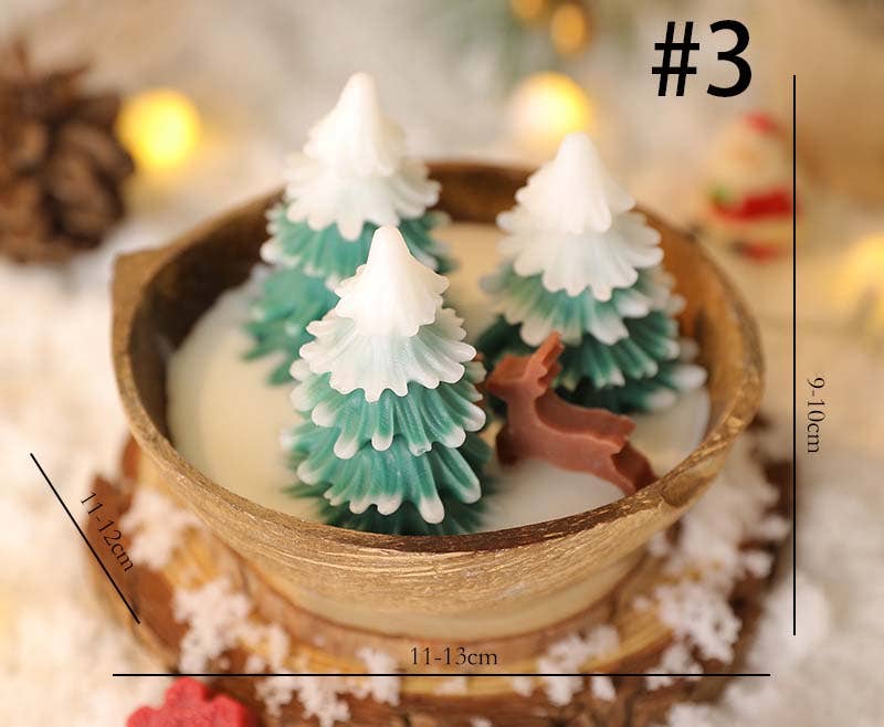 Candles Meta - Wholesale Jar/filled candle - Coconut Bowl Christmas Tree Scented Candle Gift Set2