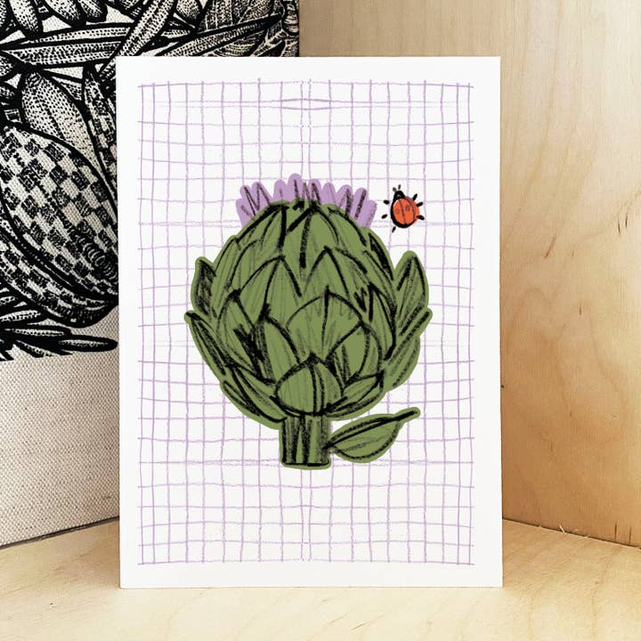 Artichoke Print A5 / Food Art / Vegetable Print for wholesale by Aimee Mac Illustration / Stationery & Prints
