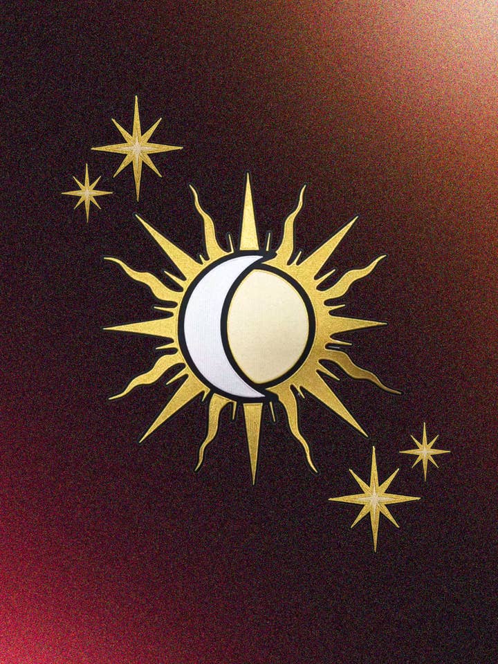 Embroidered Back Patch Set - "Celestial", Four Patches, Stars, Sun & Moon for wholesale by 13th Press