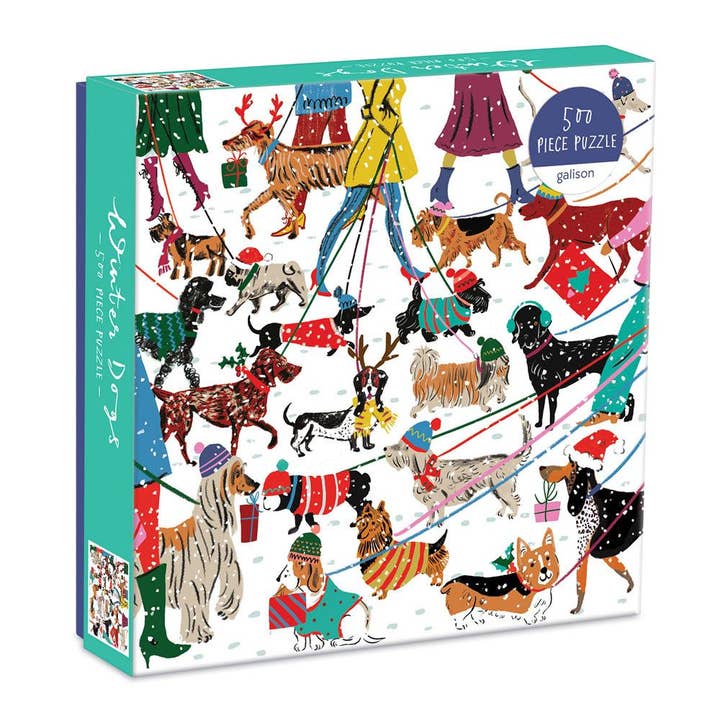 Chronicle Books - Wholesale Puzzle - Adult - Winter Dogs 500 Piece Puzzle