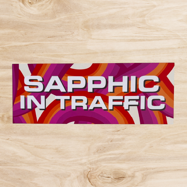 twistedEGOS llc - Wholesale Sticker - Sapphic in Traffic Bumper Sticker0