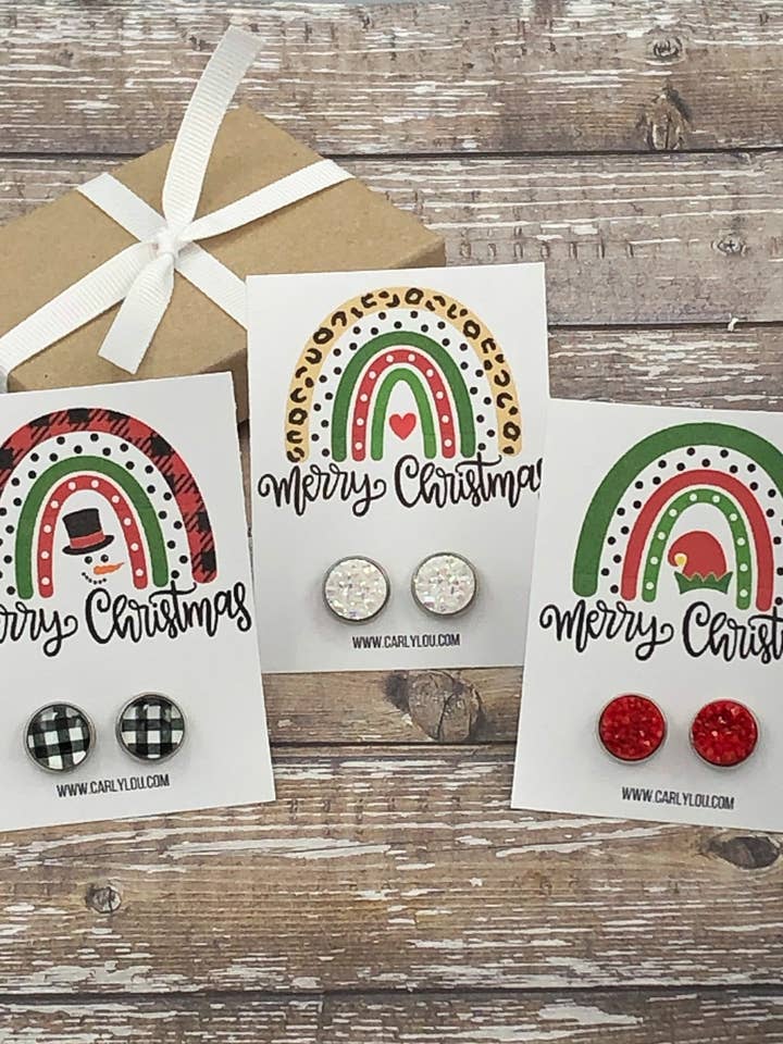 Christmas Rainbow Earrings for wholesale by Carly Lou