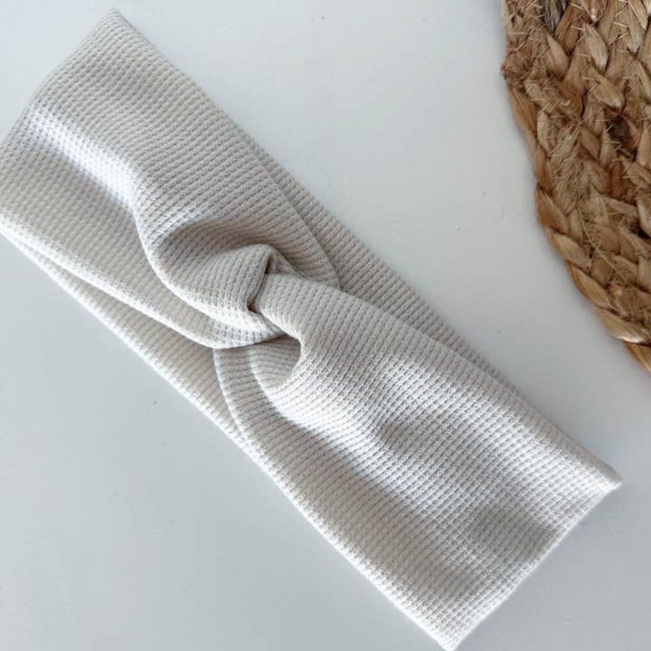 New Ivory Waffle Adult Headband for wholesale by Kaardal Kraft