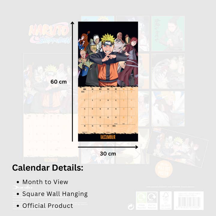 Danilo Promotions Ltd – wholesale Calendar – NARUTO SHIPPUDEN 2026 SQUARE CALENDAR5