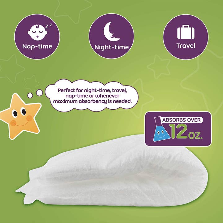 Inspire - Vente Renfort d'absorption pour couches – bébé - Booster Pads Dimples, 90 unités8