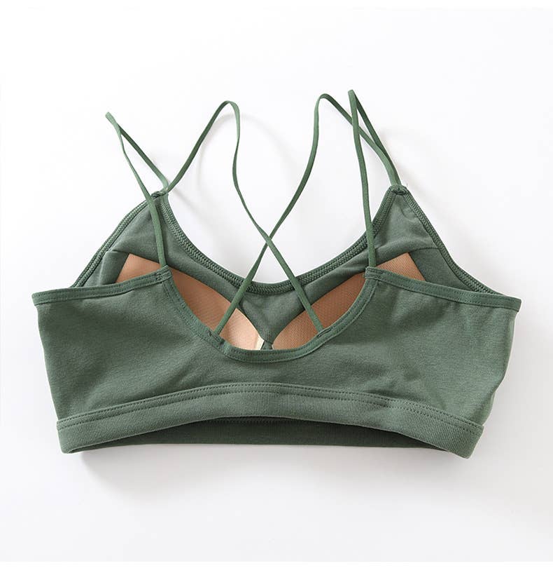 HIDDENBRAND - Wholesale Bralette - Women's - Soft Breathable Cotton Padded Bra Bralette crop top2
