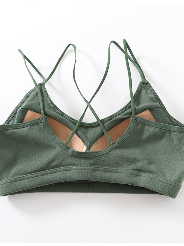 HIDDENBRAND - Wholesale Bralette - Women's - Soft Breathable Cotton Padded Bra Bralette crop top2