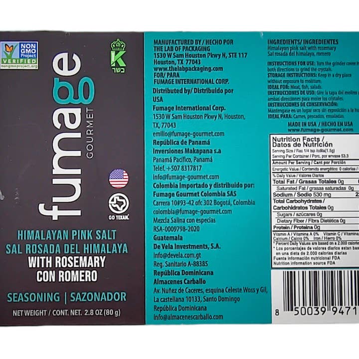 Fumage Gourmet - Vendita all'ingrosso Sale - Sale dell'Himalaya con rosmarino
