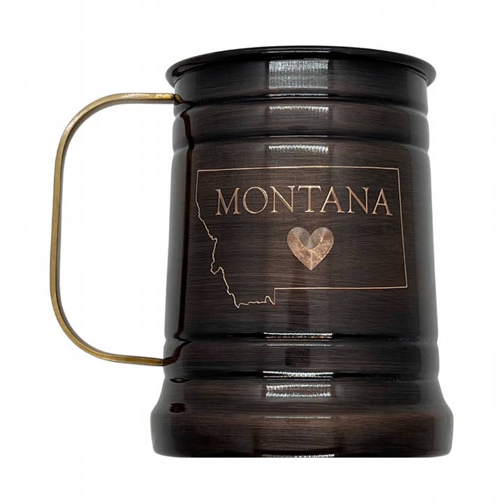 Butte Copper Company - Wholesale Beer Glass/Mug - Montana Love Antique Copper Tankard 22oz.0